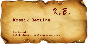 Kossik Bettina névjegykártya
